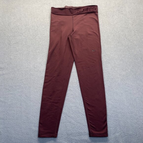 Nike Dri-Fit Women's Leggings,Burgundy,Athletic,Comfort,Size‎ Large - Picture 1 of 11